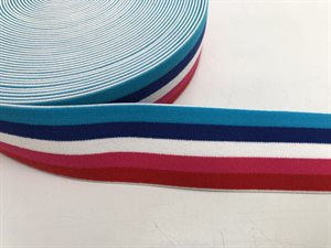 Blød elastik til undertøj -  4 cm stribet i fine farver